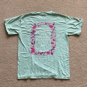 Comfort Colors Chickadees Green Big Little Short Sleeve Shirt Unisex Medium EUC